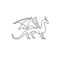 Dragon illustration cartoon style, creature animals