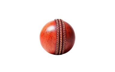 Red Leather Cricket Ball. A red leather cricket ball stands out on a clean Transparent background.