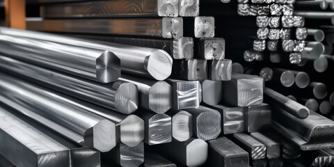  the material industry steel  with Different stainless steel products. - obrazy, fototapety, plakaty