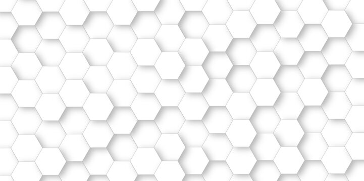 seamless pattern with hexagons. abstract hexagon shapes. white hexagon geometric texture. 