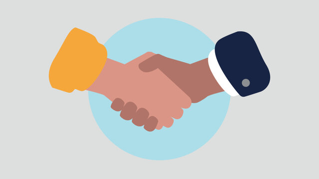 Vektor-Illustration eines H&auml;ndedrucks von Gesch&auml;ftspartnern - Stock Graphics