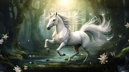 Obraz na płótnie Canvas A mystical and graceful unicorn