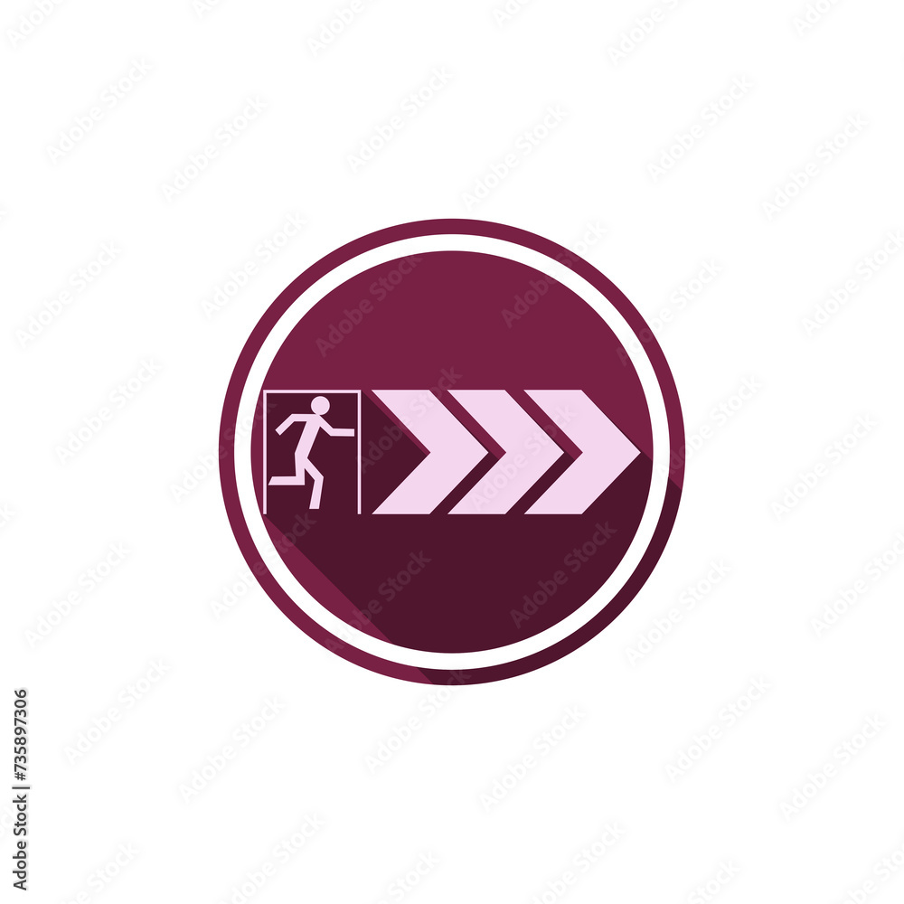 Sticker Exit icon isolated on transparent background