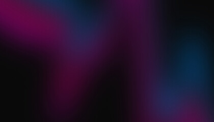 Obraz premium Dark blue and pink glowing grainy gradient background. Colorful noise texture backdrop for webpage header or banner.
