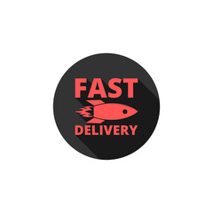 Fast delivery rocket icon isolated on transparent background