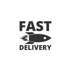 Fast delivery rocket icon isolated on transparent background