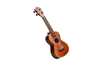 Naklejka premium Ukulele. A photograph of a ukulele placed on a Transparent background.