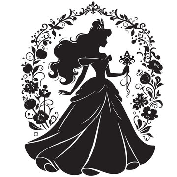 recommend clip art: silhouette of a girl in a dress