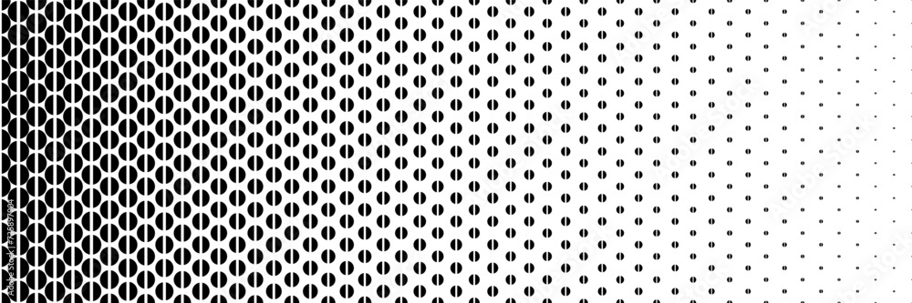 Poster horizontal black halftone of semicircle and circle design for pattern and background.