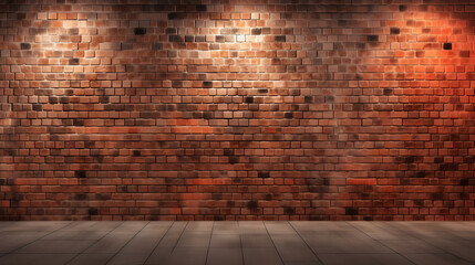 A photo of a vinyl backdrop with a vintage brick wall warm spotlight,,
brick wall with vintage lamp light background Pro Photo

 - obrazy, fototapety, plakaty