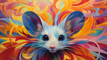 A painting of a mouse