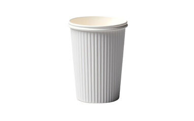 White Cup With Lid. A white cup with a lid sitting on a Transparent background.