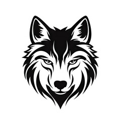 Wolf Head Icon, Jackal Symbol, Coyote Silhouette, Wild Dog Head Symbol, Zoo Logo, Minimal Wolf Portrait