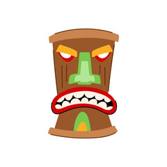 totem tiki mask cartoon vector illustration