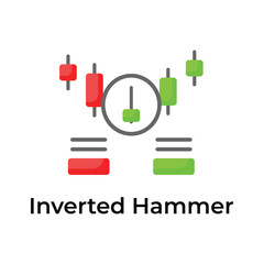 Inverted hammer icon in modern style, trading related vector