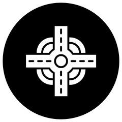 Road intersection Vector Icon Design Illustration