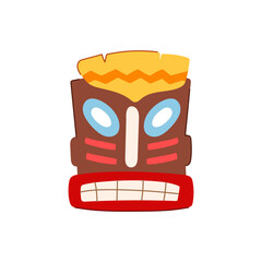 party tiki mask cartoon vector illustration