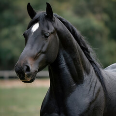 a black horse