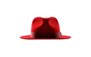 Red Hat. A photo of a red hat placed on a plain Transparent background.