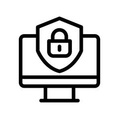 Obraz premium cyber security line icon illustration vector graphic. Simple element illustration vector graphic, suitable for app, websites, and presentations isolated on white background