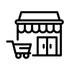 store line icon illustration vector graphic. Simple element illustration vector graphic, suitable for app, websites, and presentations isolated on white background