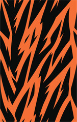 Wild nature fabric print template. Vector. Wavy background. Pattern motif tiger design background. Seamless.