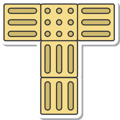 ステッカー駅関連アイコンイラスト　点字ブロック