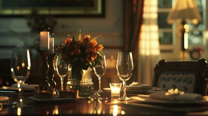 Highlight the charm of a well-lit dining area, showcasing a tastefully set table, comfortable seating, and an inviting atmosphere perfect for shared meals and gatherings