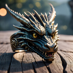 Fototapeta premium ring with dragon head