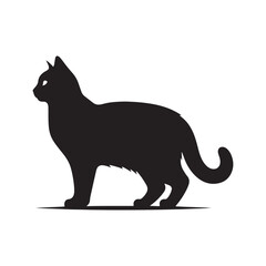 Minimallist Cat Silhouette in striking and elegent design-Minimalist vector cat silhouette