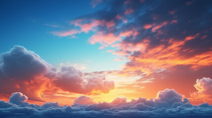 Beautiful sunset sky background