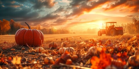 Pumpkin harvest background