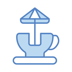 Tea Cup Ride Icon vector. Stock illustration.