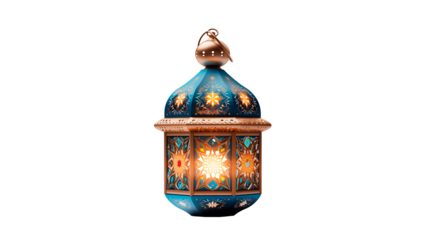 Ramadan lantern cut out. Islamic lantern with candle. Eid Mubarak lantern
