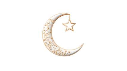 Ramadan crescent cut out. Islamic half moon crescent cutout. Eid mubarak crescent