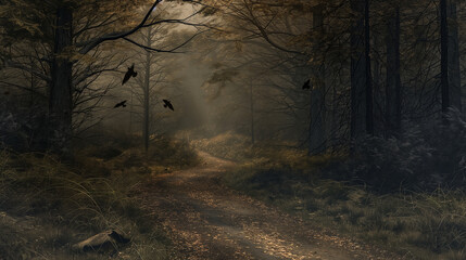 Fototapeta premium forest in the fog