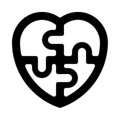Heart Love Puzzle Outline Icon