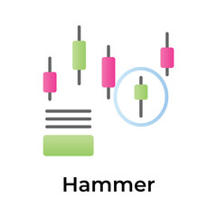 Well designed trading and stock market related icon, hammer vector design