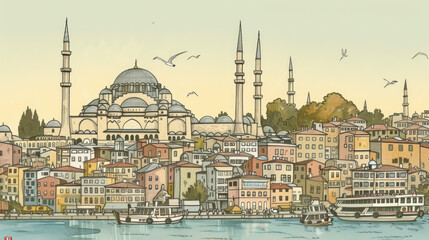 Obraz premium Miniature Wonders: Istanbul Cityscape Art
