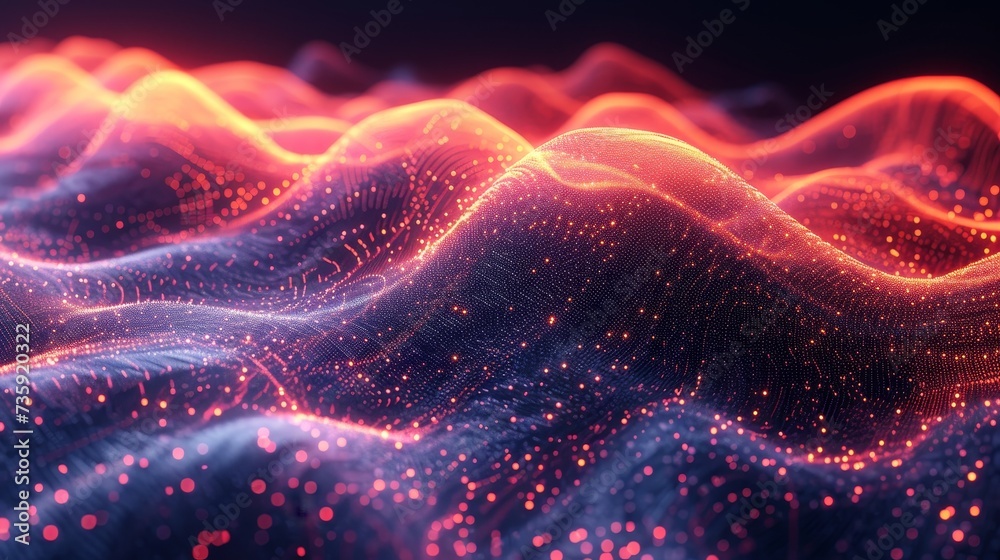 Poster A digital cyber pattern based on abstract data bits streams.
