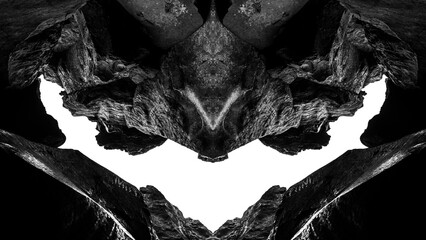black and white abstract background, sharp rocks patern
