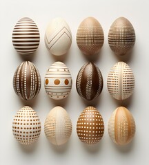 Fototapeta premium A playful display of spherical eggs adorned with unique and intricate designs, creating a whimsical and imaginative scene