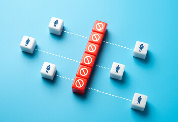 Obstacles to communication and negotiations. Wall of misunderstanding. Bridge gaps, build...