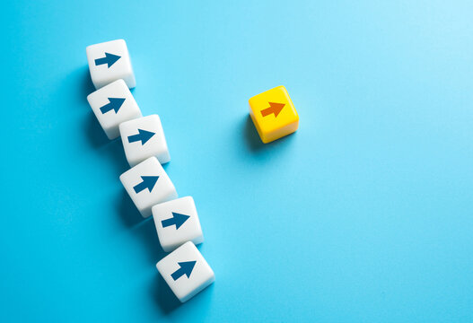 Follow the leader. Lead the way. Guiding principle. Effective communication, coordination. Work towards a collective vision. Promote ideology. Move forward.