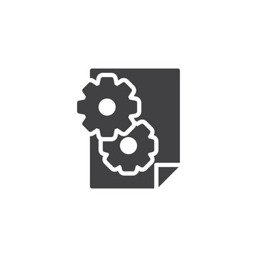 recommend clip art: Document and gear vector icon