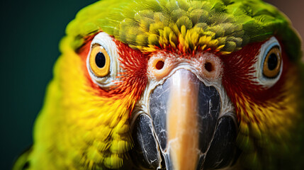 Closeup of a Green parrot