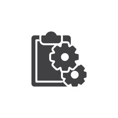 Clipboard and a gear vector icon