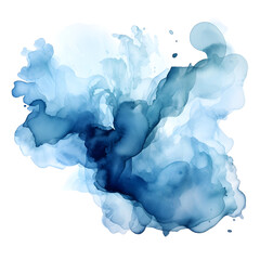 vibrant laundered aquarelle cobalt water white brush wet ink blob paint isolated blotch stroke Vivid aquarelle watercolor blue