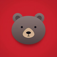 Fototapeta premium flat logo design bear head solid color.
