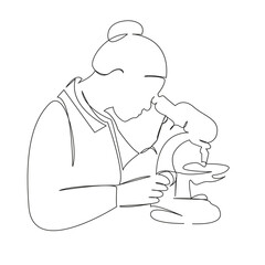 female biologist looking through a microscope